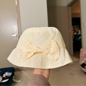 Charming Yellow Bucket Hat with Bow
